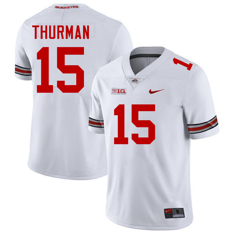 #15 Jelani Thurman Ohio State Buckeyes Jersey College Football Uniforms-White